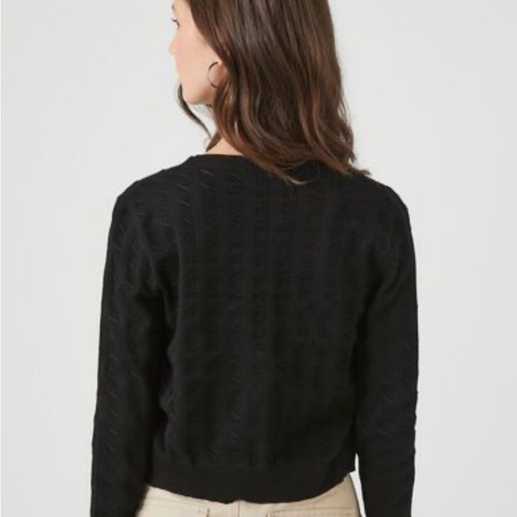 Semi-Cropped Ribbed Cardigan - Picture 3 of 6